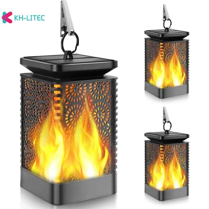 Solar Hanging Flame Torch Lights Flickering Light Waterproof Garden Decoration Outdoor Lawn Path Yard Patio Floor Lamps - Gardening Land