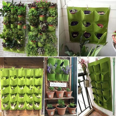 Wall Mount Hanging Planting Bags Home Supplies Multi Pockets DIY Grow Bag Planter Vertical Growing Vegetable Living Garden Bag - Gardening Land
