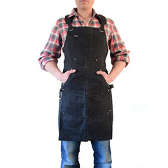 Woodworking Gardening Artist Barbecue Baker Kitchen Household Plain Waxing Canvas Apron - Gardening Land