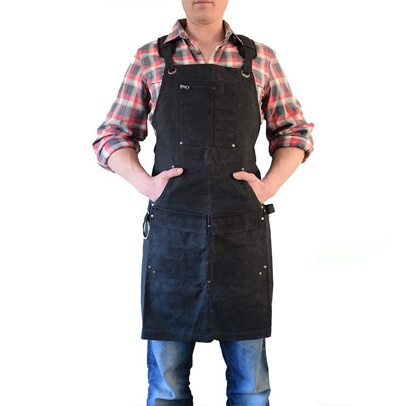 Woodworking Gardening Artist Barbecue Baker Kitchen Household Plain Waxing Canvas Apron - Gardening Land