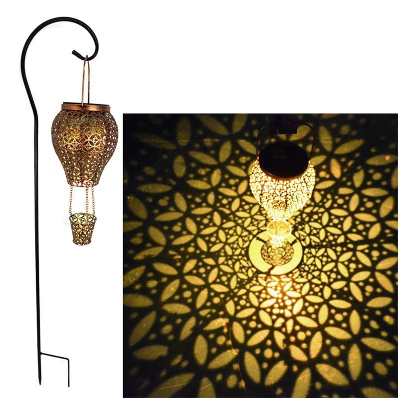 Wrought Iron Hollow Solar Garden Light - Gardening Land