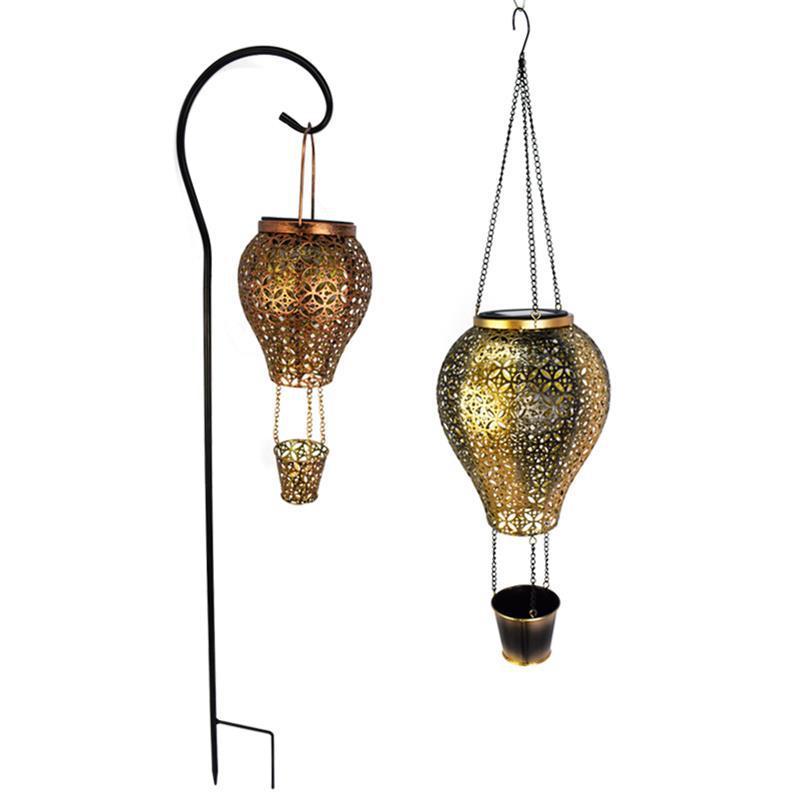 Wrought Iron Hollow Solar Garden Light - Gardening Land